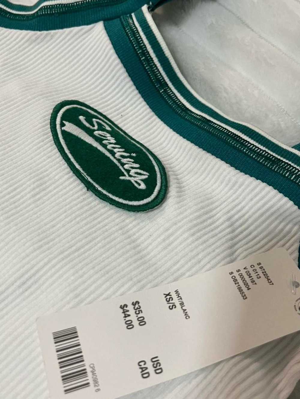 PacSun White Ribbed Tank Top "Serving" - Picture 2 of 5